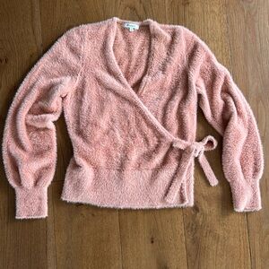 Madewell Pink Wrap Sweater Top